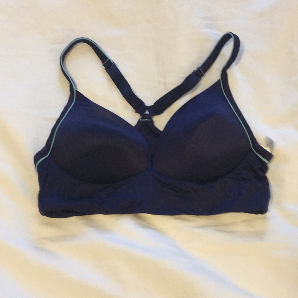 Blue satin lounge bra